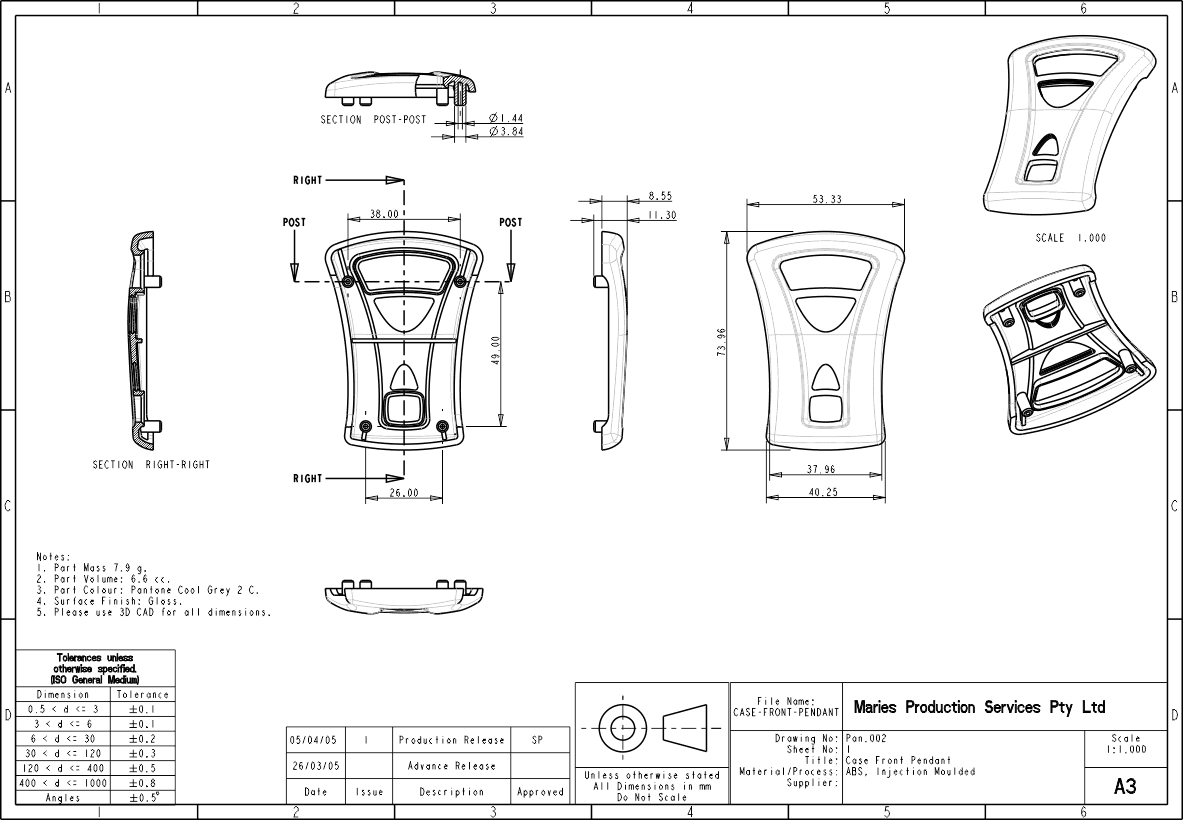 3D CAD Product design, plastic part design